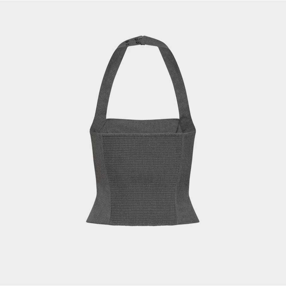 Aritzia Sunday Best Gala Halter Top in Heather Charcoal NWT - Picture 8 of 15